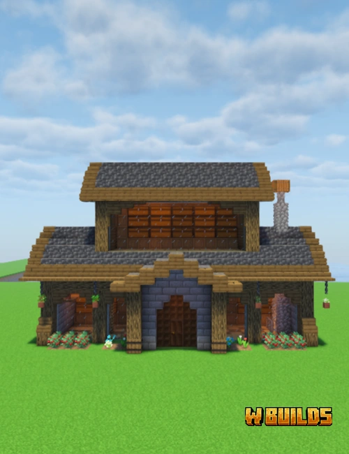 Minecraft Aesthetic Storage House build tutorial - 179 steps