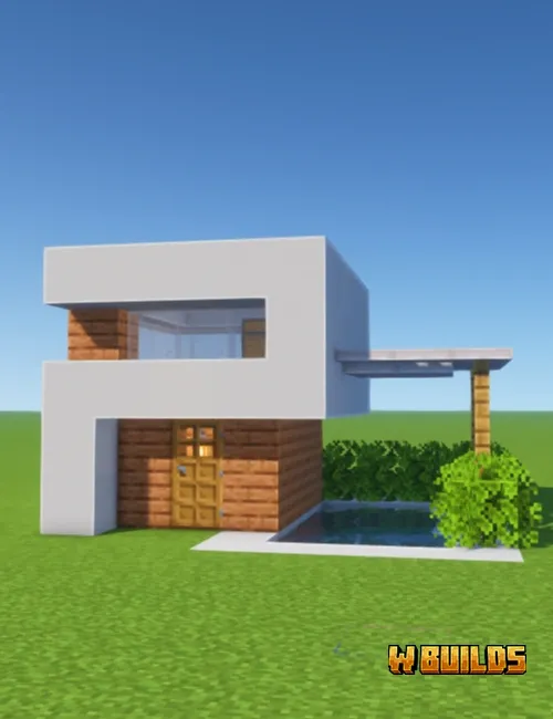 Easy modern Minecraft house build - 33 steps